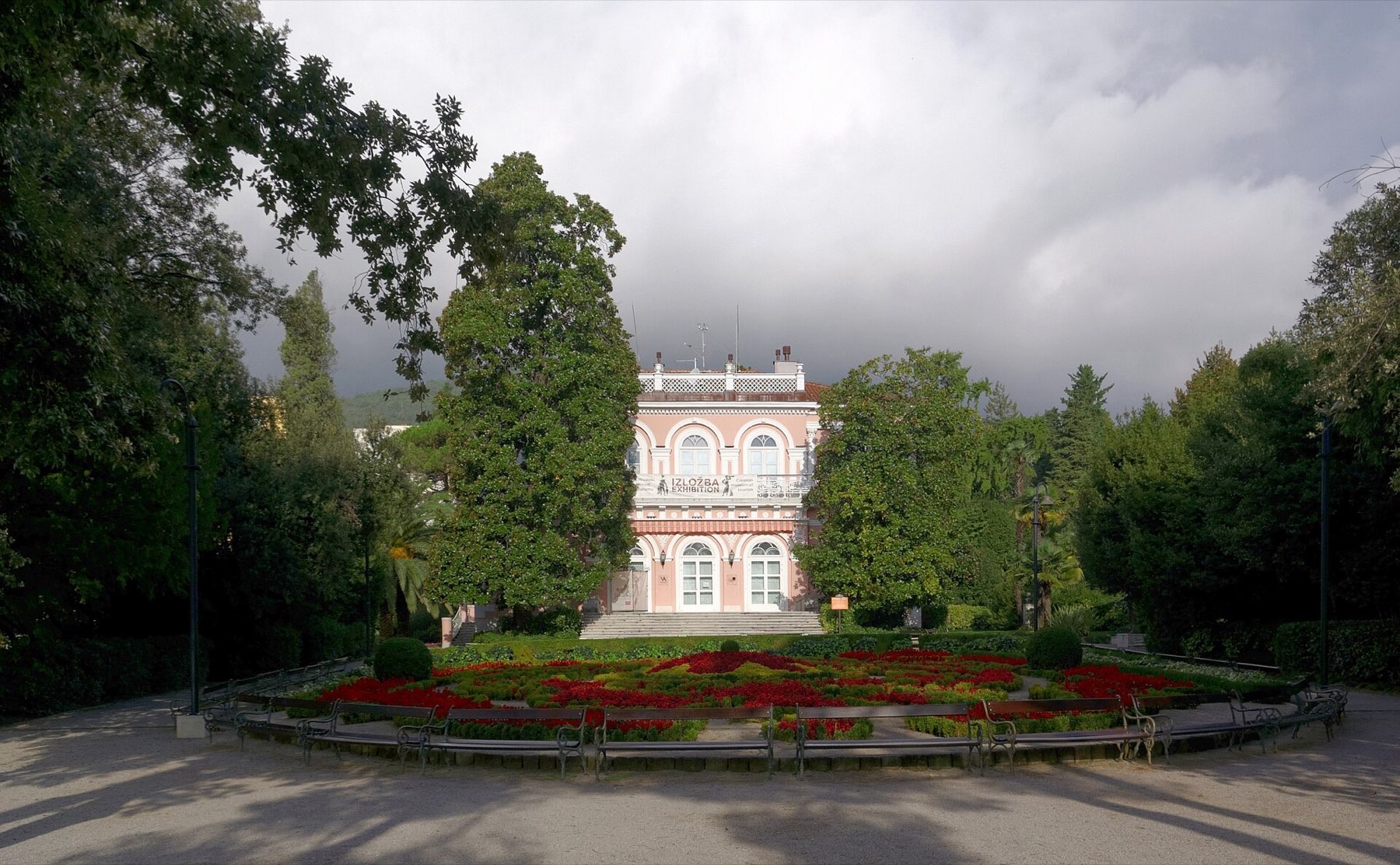 Villa Angiolina, the neoclassical villa that launched Opatija's resort era, framed by park greenery