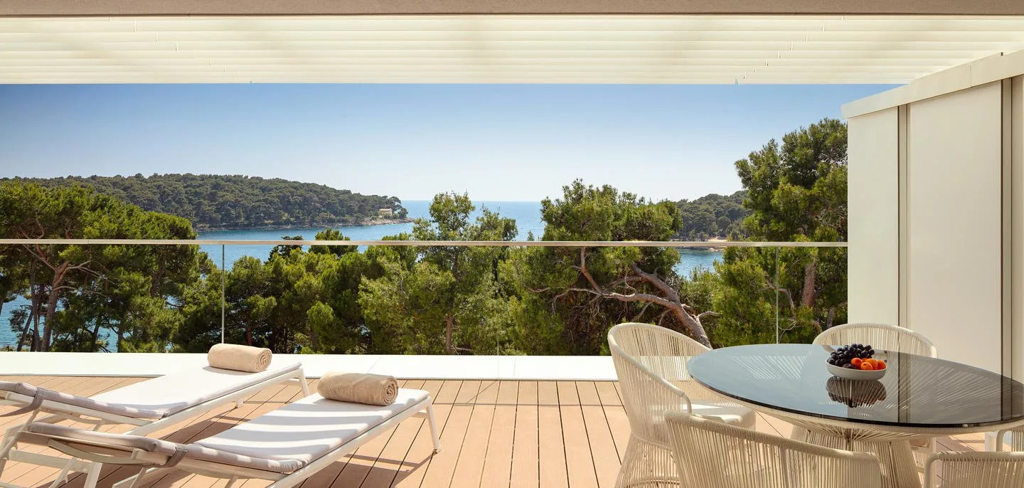 Sea-view terrace of the Executive Suite at Hotel Bellevue