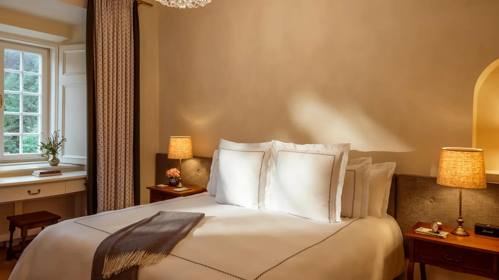 Bedroom in the Heritage Suite at Rosewood Schloss Fuschl